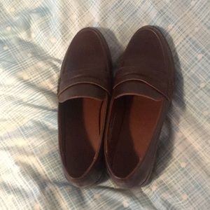 Brown penny loafers